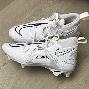 Nike White Blk Sports Sneakers Alpha Menace Pro 3 football cleats men’s 10.5 NEW